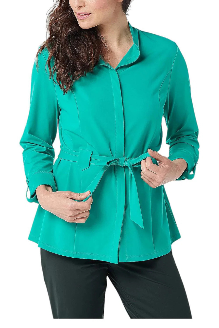 AmberNoon II by Dr. Erum Ilyas SunKnit Jacket Bright Teal - Regular